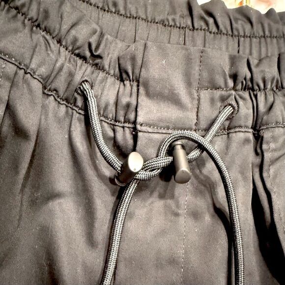 GAP Black Elastic Ruffle Waist Wide Leg High Waisted Cotton Shorts NEW - Picture 10 of 16